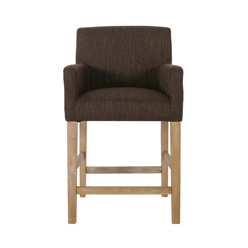 Noble House Set of 2 Upholstered 26 inch Counter Stool - Brown