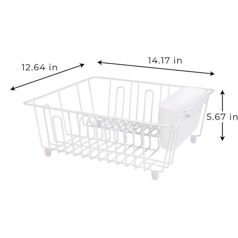 Mainstays Small Chrome Wire Dish Rack - White