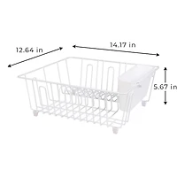 Mainstays Small Chrome Wire Dish Rack - White