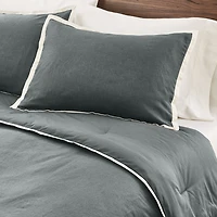 Better Homes & Gardens 3-Piece Soot Grey Linen Duvet Set, Adult Double/Queen