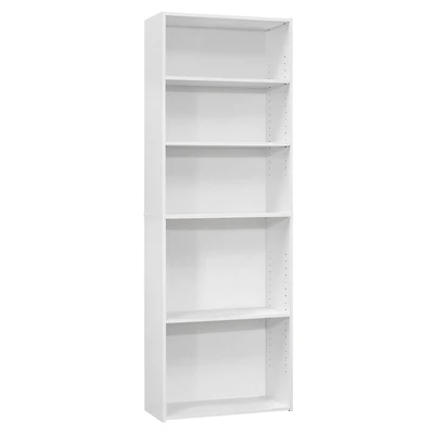 Monarch Specialties Étagère À Livres, Étagère, 6 Niveaux, 72"h, Bureau, Chambre À Coucher, Stratifié, Blanc, Transitionnel