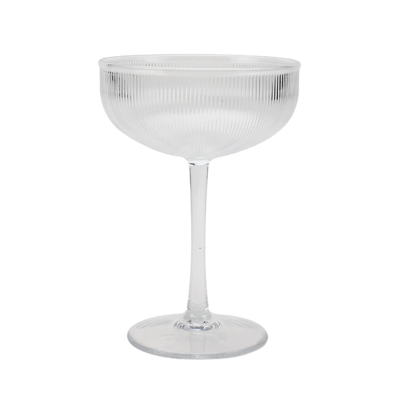 Better Homes & Gardens Acrylic Clear Texture Coupe Glass, Clear, 1-Count