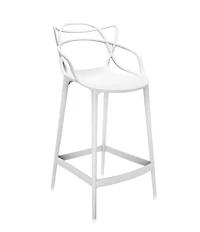 Plata Import Keeper Stool in White, White Tangled Stool, Modern-Mid Century Counter Stool in White, Indoor-Outdoor Stool, Kitchen Stool, Restaurant Stool, White Keeper Stool, Polypropylene Stool, Coun