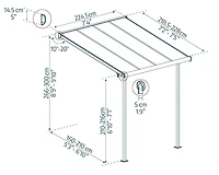 Canopia by Palram Sierra 7.4 ft. x 7.5 ft. Aluminum Patio Cover - Grey