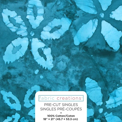 FABRIC CREATIONS, Pre-Cut Singles, 1 pc, 100% Cotton, Batik, 45.7 cm × 53.3 cm (18 in × 21 in)