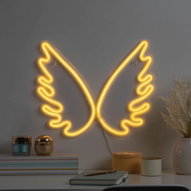 Merkury Innovations 15.75" Wings LED Neon Wall Sign