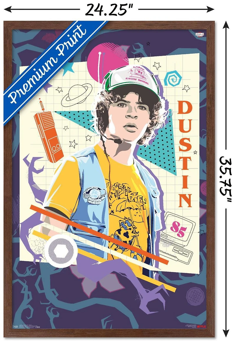 Netflix Stranger Things: Season 3 - Dustin Wall Poster, 14.725" x 22.375" Framed