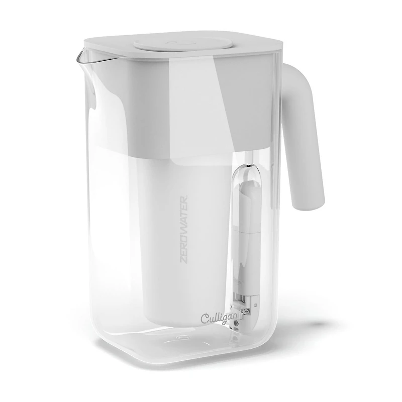 Pichet filtrant Culligan avec technologie ZeroWater de tasses avec filtre à eau avancé à 5 étapes