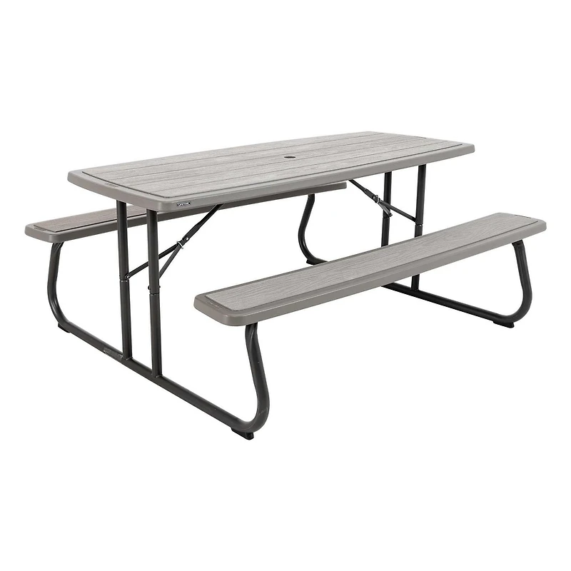 LIFETIME - Table de pique-nique pliante de 6 pieds, gris Rough Cut
