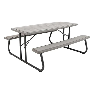 LIFETIME - Table de pique-nique pliante de 6 pieds, gris Rough Cut