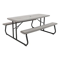 LIFETIME - Table de pique-nique pliante de 6 pieds, gris Rough Cut