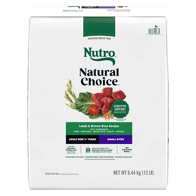 Nutro Natural Choice Small Bites Lamb & Brown Rice Recipe Adult Dry Dog Food 10kg