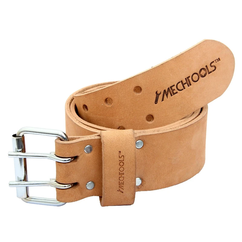 MECHTOOLS 2" CEINTURE À OUTILS EN CUIR AVEC DOUBLE BOUCLE (NATUREL) POUR 29" - 45"