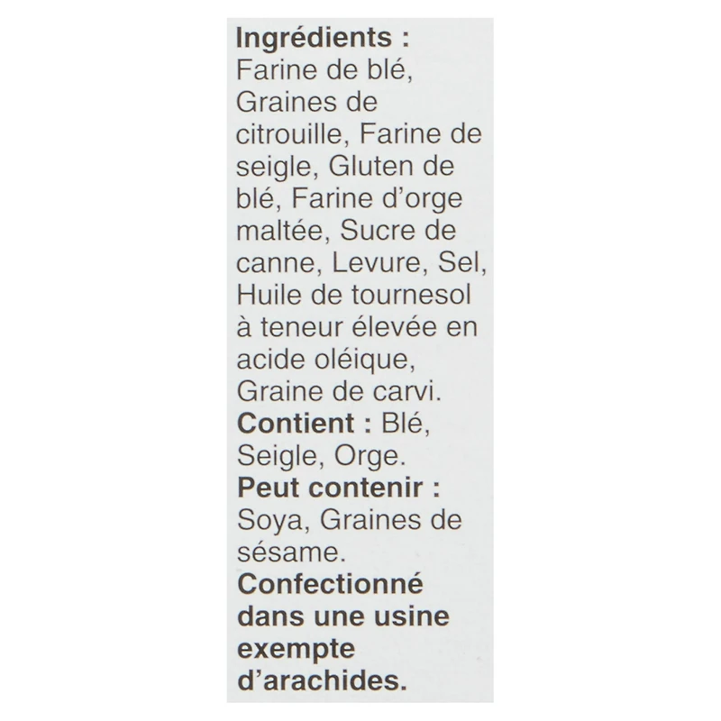 Boulangerie Grissol Toasts Melba Seigle avec Semences 350g