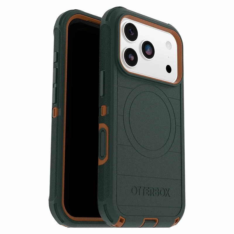 OtterBox Étui Defender Pro MagSafe avec Contrôle de la Caméra Coopersmith (Vert) pour iPhone 17 Pro