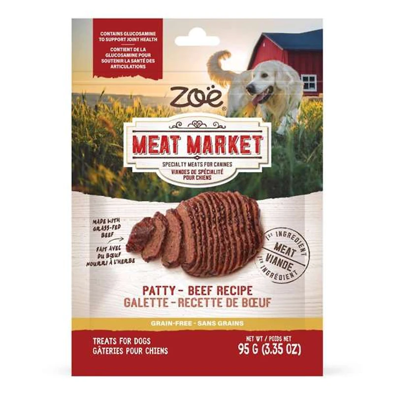 Zoe Meat Market Patty, Beef Recipe Dog Treats 95 G