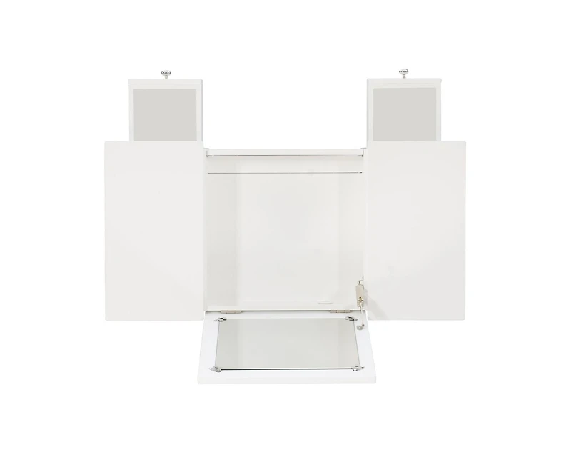 Joanna Butterfly Bench Vanity Set in White