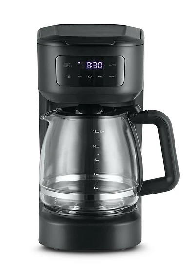 Cafetière programmable 12 tasses Mainstays avec écran tactile, noire
