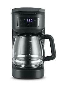 Cafetière programmable 12 tasses Mainstays avec écran tactile, noire