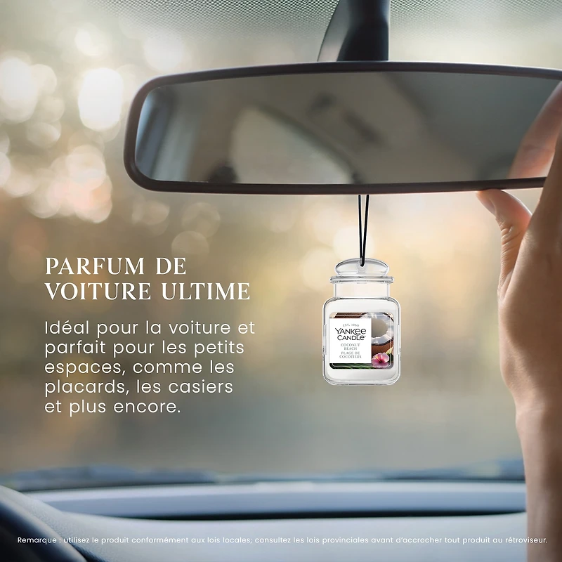 Yankee Candle Car Jar Ultimate Air Freshener, Coconut Beach - Neutralizes Odours Up To 30 Days
