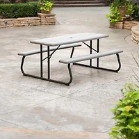LIFETIME - Table de pique-nique pliante de 6 pieds, gris Rough Cut
