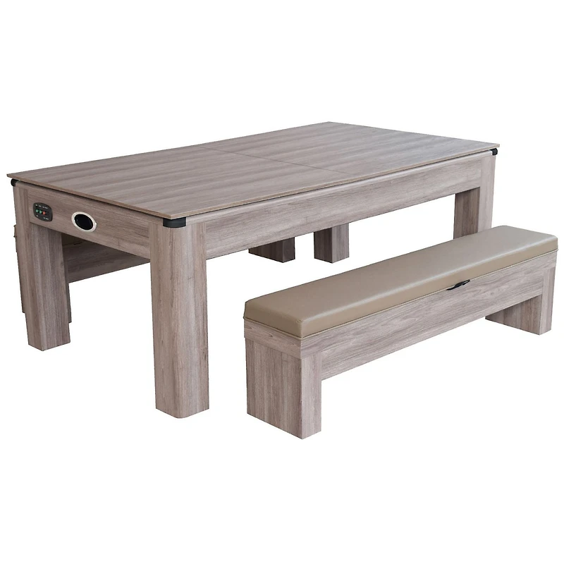 Ens. table d’air hockey Driftwood de Hathaway de 2,13 m (7 pi) avec bancs
