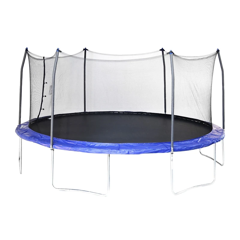 SKYWALKER TRAMPOLINES 17 FT Blue, Oval Outdoor Trampoline for Kids with Safety Enclosure Net and Spring Pad, ASTM Approval, Rust Resistant