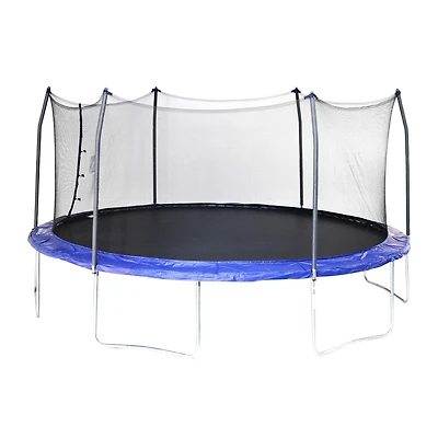 SKYWALKER TRAMPOLINES 17 FT Blue, Oval Outdoor Trampoline for Kids with Safety Enclosure Net and Spring Pad, ASTM Approval, Rust Resistant