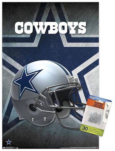 NFL Dallas Cowboys - Helmet 16 Wall Poster, 22.375" x 34" Framed