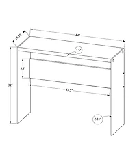 Monarch Specialties Accent Table, Console, Entryway, Narrow, Sofa, Living Room, Bedroom, Tempered Glass, Laminate, Grey, Clear, Contemporary, Modern