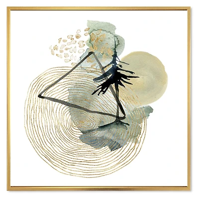 Designart Abstract Landscape Of Mountains Moon and Tree FLOAT FRAME WALL ART