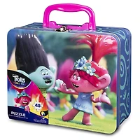 Trolls 2 24-Piece Puzzle in Tin with Handle, for Families and Kids Ages 4 and up