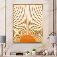 Designart Orange Sun Print III FLOAT FRAME WALL ART