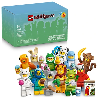 LEGO Minifigures Animal Series 28 6 Pack - Kids Toys in Sealed Mystery Boxes - Animal Themed Figures to Collect - Birthday Party Favors & Gift Idea for Boys & Girls, Ages 5+ - 66813