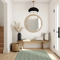 U-Carpet Spring Indoor Modern Geometric Machine-Tufted Sage Accent Rug, 3' x 4', Machine Washable, Non-Skid Backing