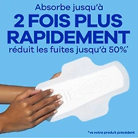 Serviettes Always Infini FlexFoam, régulières avec ailes, pour femmes, taille 1, sans parfum, 50 serviettes