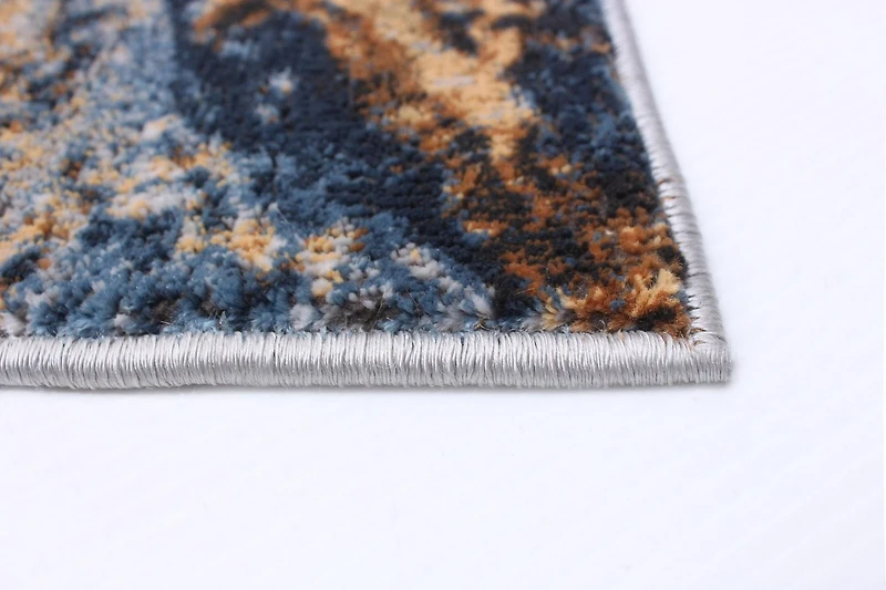 ECARPET Marble Textured Area Rug, Contemporary Carpet for Living Room, Sky Blue Marble Collection