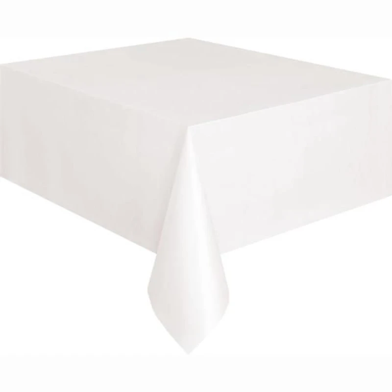 Nappes rectangulaires blanches opaques en plastique Unique Industries, lot de 3