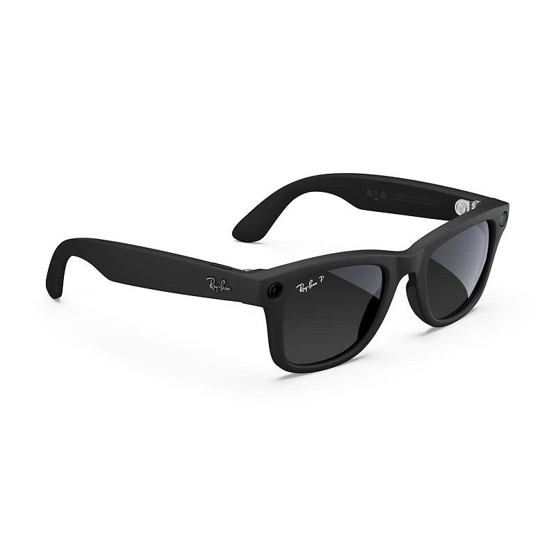Ray-Ban | Meta Wayfarer (Gen 1) Large – Noir Mat, Verres Polarisés Dégradés Graphite