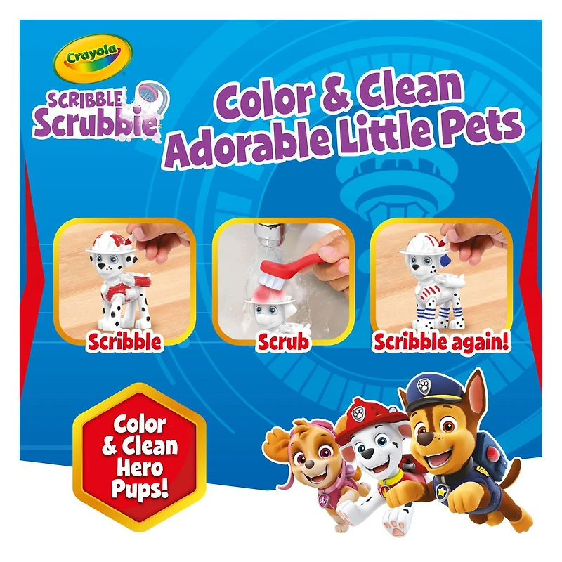 Crayola PAW Patrol Scribble Scrubbie Pets, 3 Count
