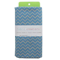FABRIC CREATIONS Cotton Canvas Pre-Cut Fabric, Blue Zigzag