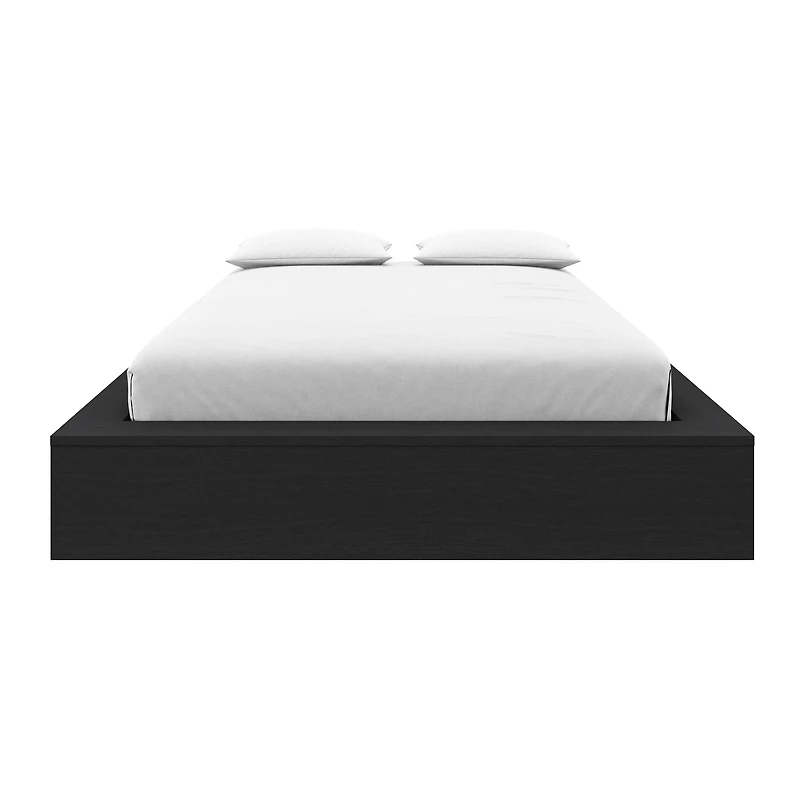 Nexera James Queen Platform Bed Frame, Black Oak