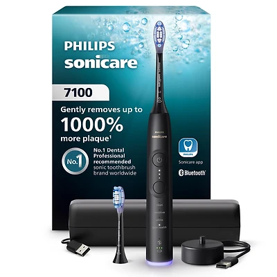 Philips Sonicare Série 7100 Brosse à Dents Rechargeable, Noire, HX7421