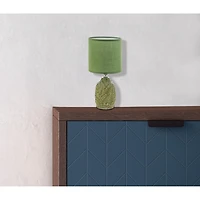 Ceramic Table Lamp With Shade Leaflet Green