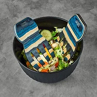 Thyme & Table Ensemble à salade 2 pièces en bois Pakka Bleu
