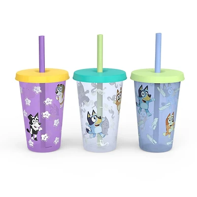 Zak Designs Bluey 16.5oz Colour Change Tumbler 3pk