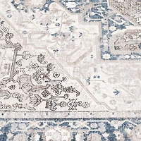Banburry Tan and Dark Blue Woven Area Rug