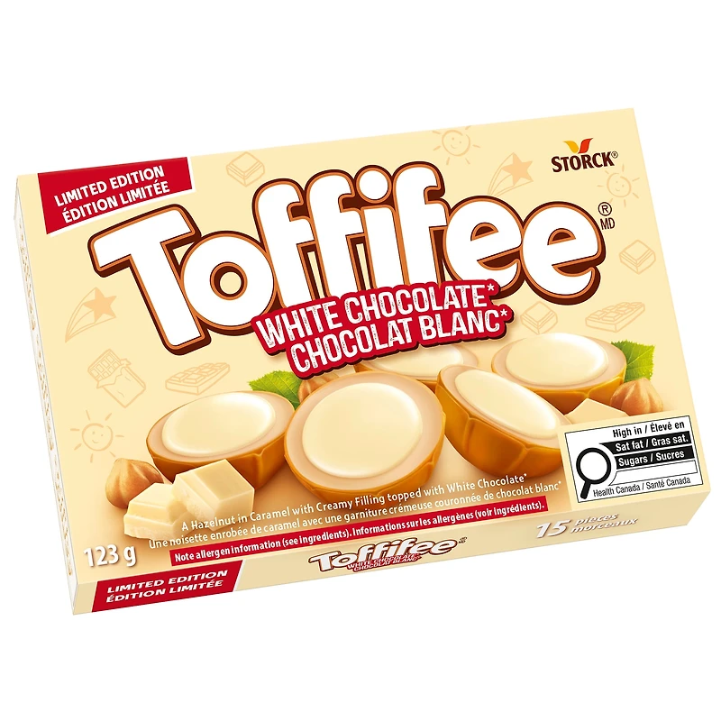Noisette Toffifee® Enrobée de Caramel avec une Garniture Crémeuse couronnée de Chocolat Blanc