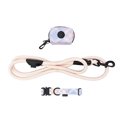 One Paw , Ensemble Collier et Laisse pour Chien 3 Pcs, avec Distributeur de Sacs, Plusieurs Couleurs Tailles