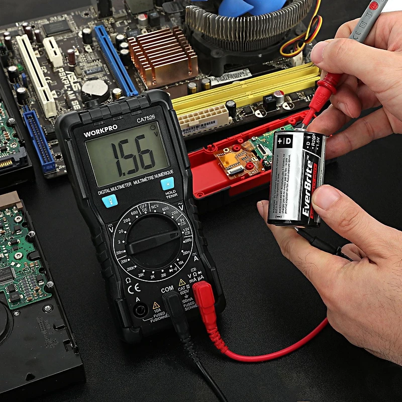 Kit de testeur électrique WorkPro 5 pièces, multimètre numérique, détecteur NCV, testeur de réceptacle GFCI, décapant de fil